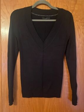 Express Black V-Neck Women's Sweater - Classic Knit